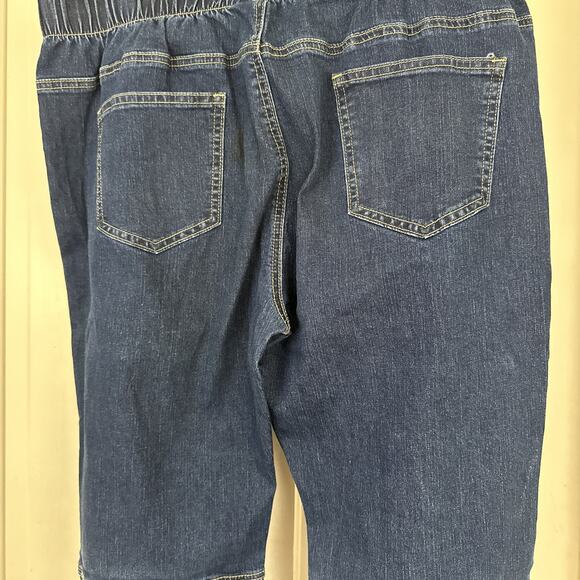 Lucky & Blessed Jeans Womens 2X Blue Two Tone Denim Retro Fit & Flare Pants - Picture 9 of 9